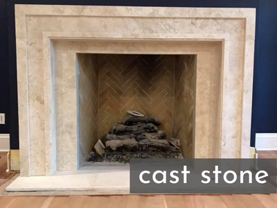 cast stone fireplace