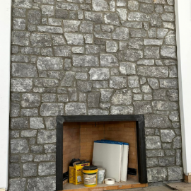 stone fireplace